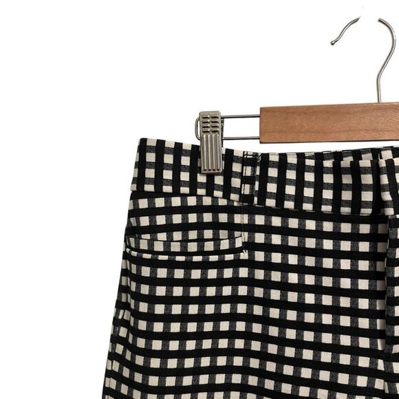Banana Republic Sloan Fit Ankle Pants Black White Plaid Size 2 - Picture 3 of 7